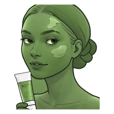 Girl doing skincare sticker