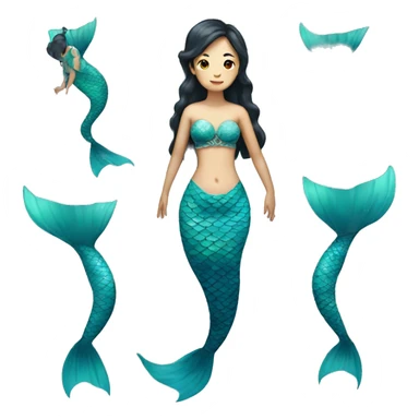 full body chinese mermaid sticker