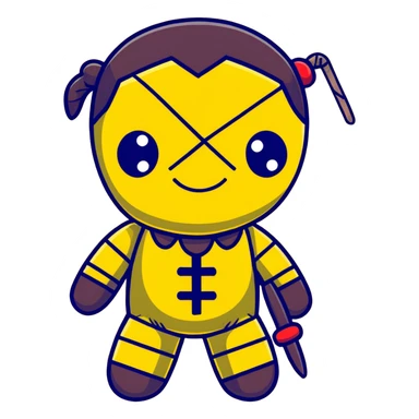 black and yellow voodoo doll sticker