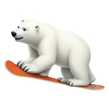 Polar bear snowboarding sticker