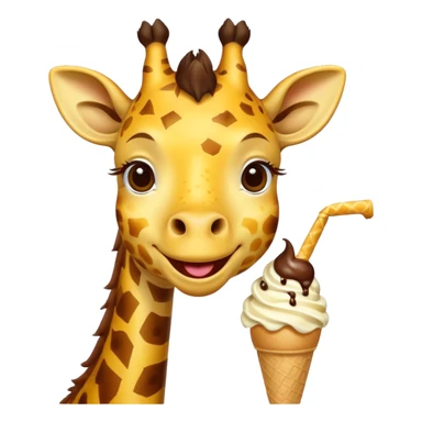 dondurma yiyen zürafa sticker