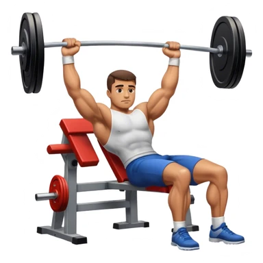 A guy doing bench press sticker