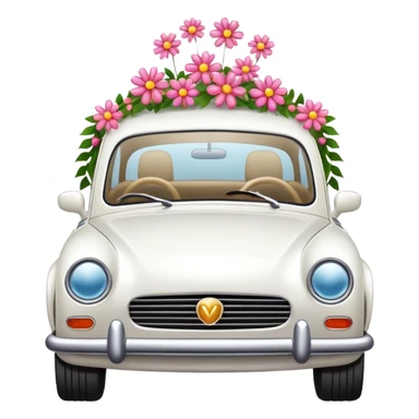 luxury car with wedding decorations sticker