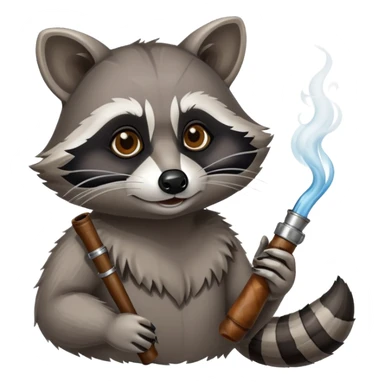 Raccoon smoking a glass pipe sticker
