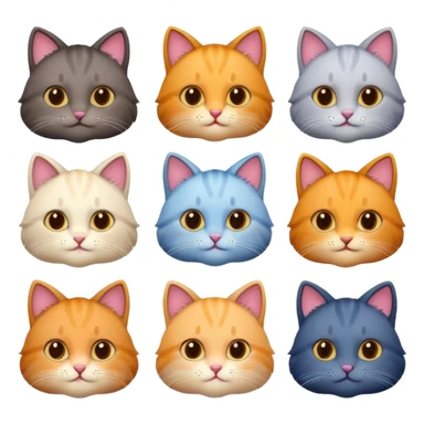 6 realistic looking cats with different pretty natural coloured coats
 sticker