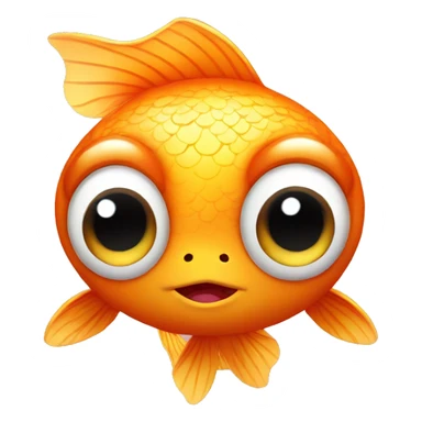 small cute gold fish with big eyes  sticker
