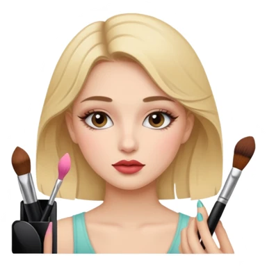 girl making make up sticker