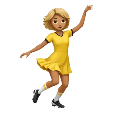 Soccer Player baoy dance in yellow dress sticker