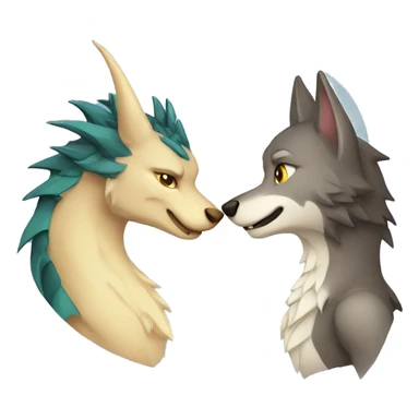 dragon and wolf love sticker
