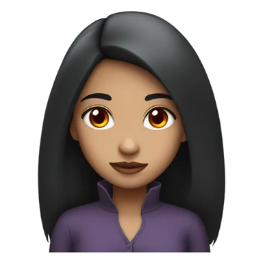 Low red eyes black haired girl sticker