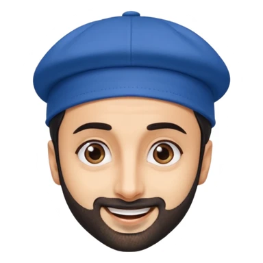 generate a pretty bratz emoji of ranbir kapoor wearing a blue cap sticker