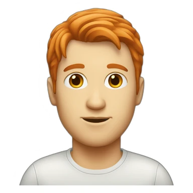 A red-haired, light-skinned, short-haired male programmer sticker