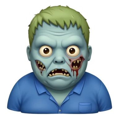 fat zombies blue clothes sticker