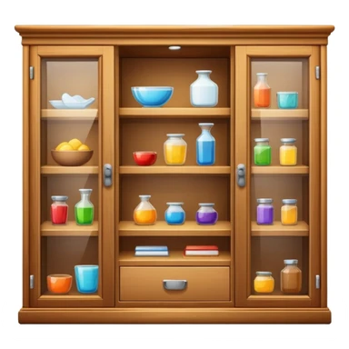display showcase cabinet with items sticker