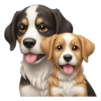 Chien avec son chiot sticker