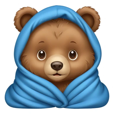 Baby bear in blue blanket sticker