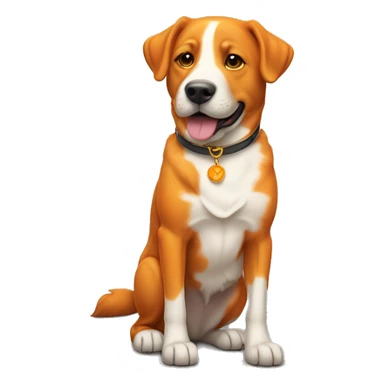 Un perro naranja con un collar en forma de sol sticker