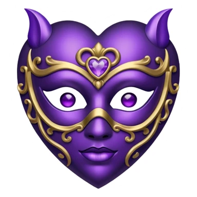 heart with purple gothic mask sticker