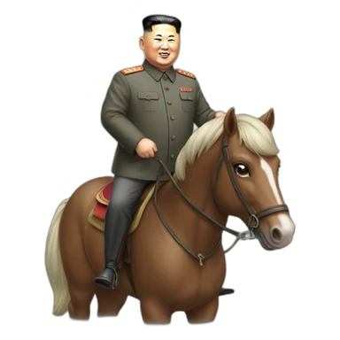 kim jong un sur un cheval sticker