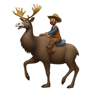 Silly goose riding a moose sticker