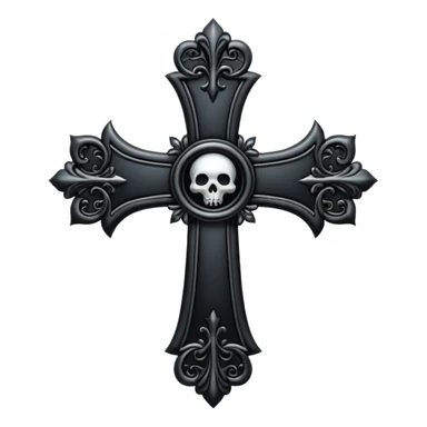 black goth cross sticker