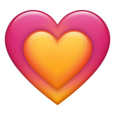 Bright yellow to orange to dark pink gradient heart sticker