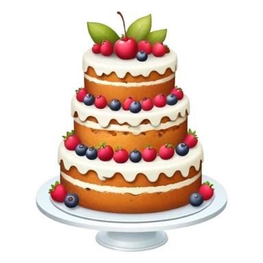Naked fruit cake with three tiers  sticker