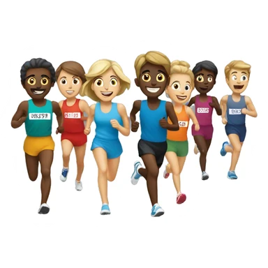 Group running Marathon sticker