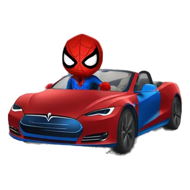Spider-man driving Tesla models sticker
