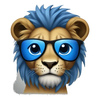 A lion wearing an blue "Metallica" t-shirt sticker