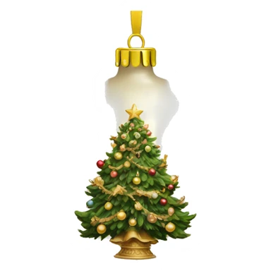 Christmas tree rococo beige  bauble sticker