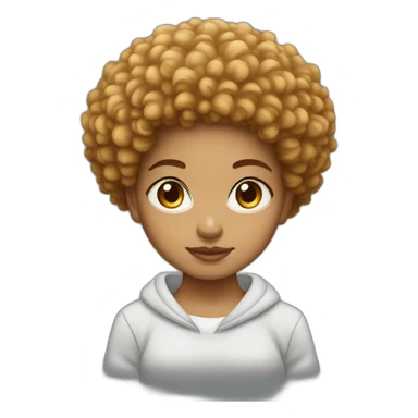 Light skin girl orangeafro squat sticker