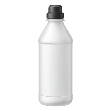 small upright plastic bottle with pointed cap or brush applicator, matte white or pale beige tones, slim slightly cylindrical shape, school or office use, tip with small bead of opaque liquid, no text or extras, apple emoji style, soft lighting, subtle shadows, transparent background, emoji scale sticker