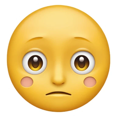 Generate me a blank face emoji with the upper eyelid half closed make it the original yellow emoji remove the nose sticker