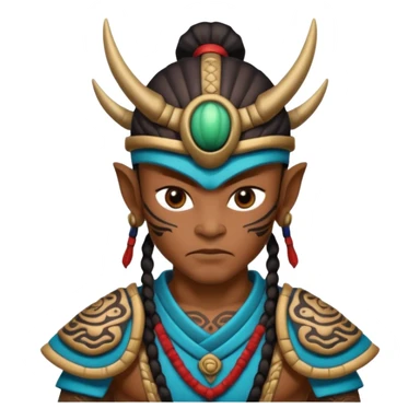 alien mayan ancient samurai with tatooed sticker