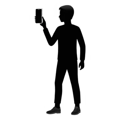 Minimalistic flat vector icon, iOS style, thin black outline on white background. Person silhouette. Black, completely monochrome, matte.  sticker