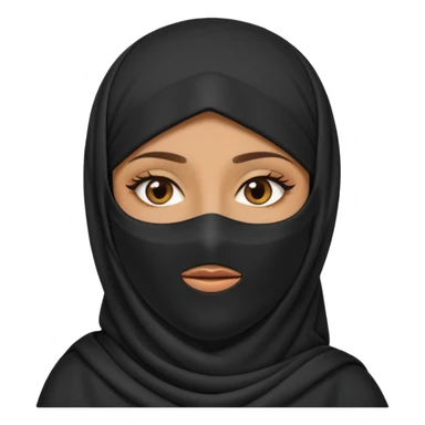 arab woman with niquab cover eyes sticker