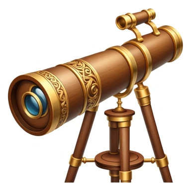 Magical wooden telescope with carvings sticker