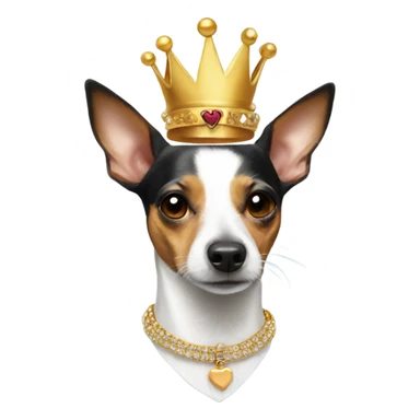 Rat terrier wearing a crown  sticker