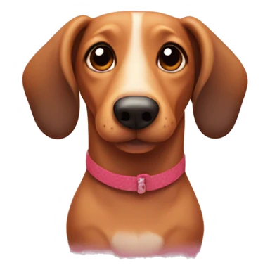 wiener dog with hearts sticker