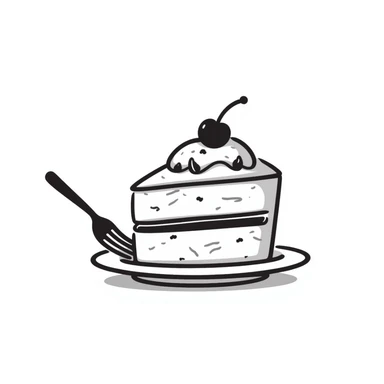 slice of cake hand drawn doodle style sticker