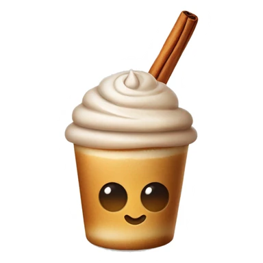 Cinnamon and cappuccino bun in a disposable glass sticker