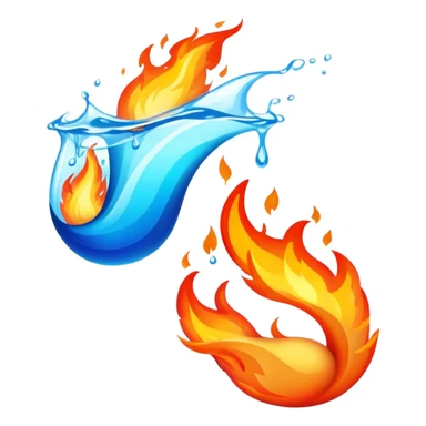 fire and water sticker
