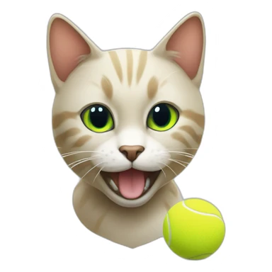 Cat playing with tennis ball sticker