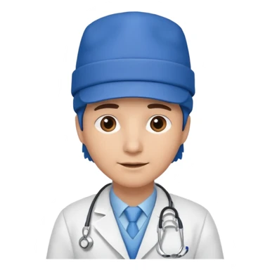 doctor with blue hat sticker