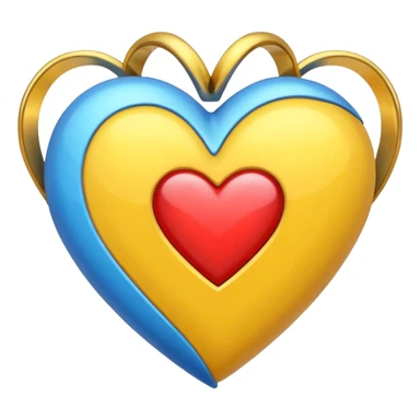 Fusiona un corazón amarilla con uno azul más básico  sticker