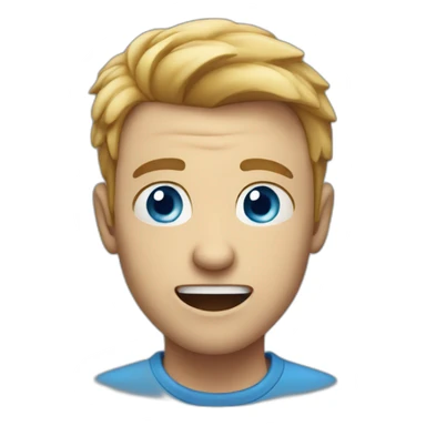 scared male smiling with blue eyes sticker