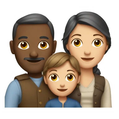 a french family with 2 parents and 2 children sticker