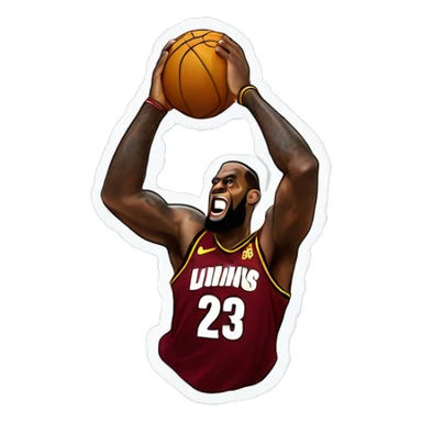 LeBron james dunking on donald trump sticker