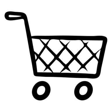 Hand drawn shopping cart icon sticker